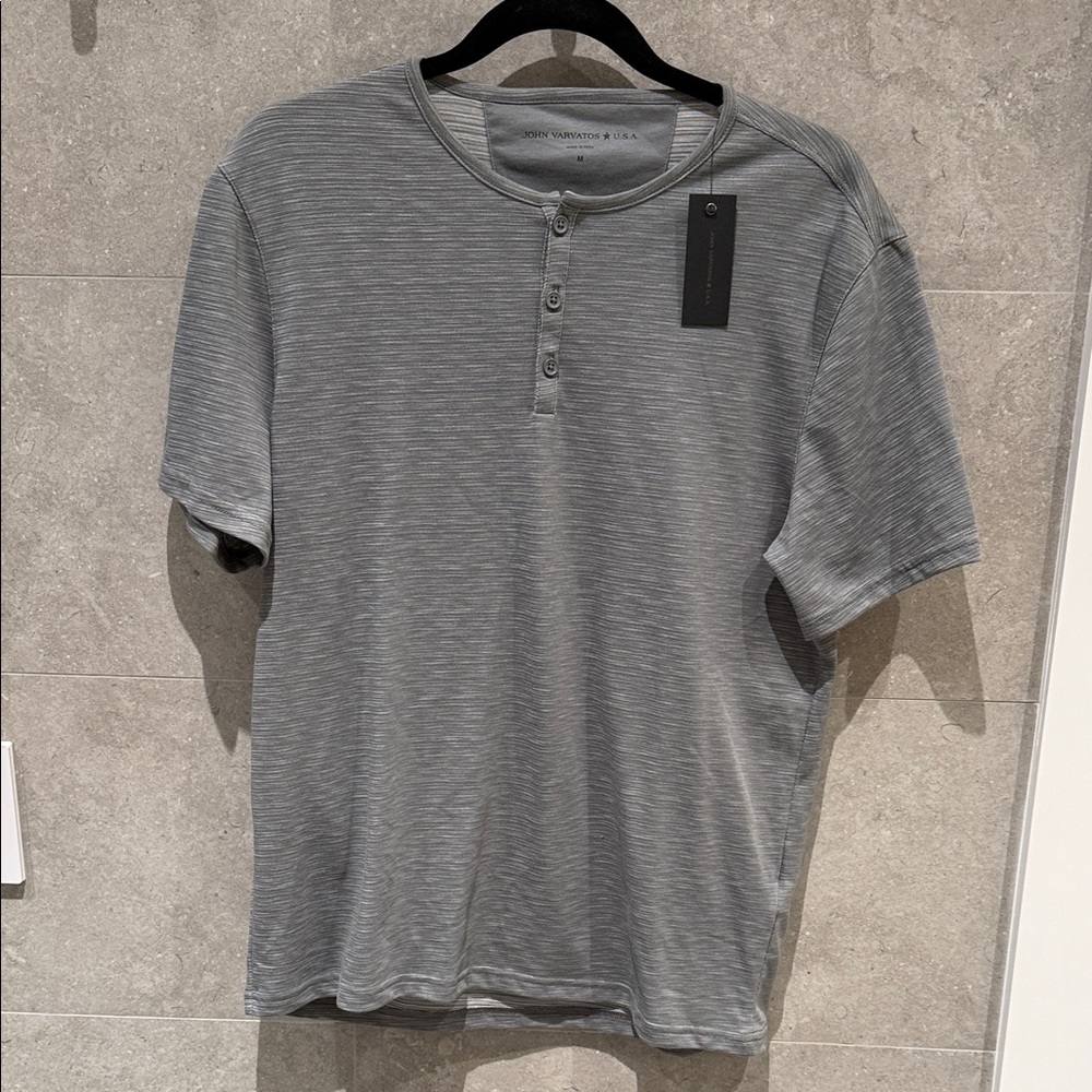 NWT John Varvatos USA Gray Henley T-Shirt
